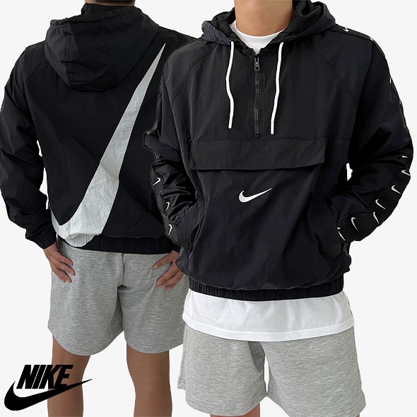[Nike] 나이키 스우시 우븐 바람막이 아노락 - 놈코어