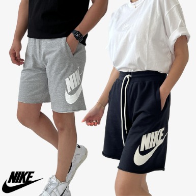 [Nike] 나이키 트라우져 루즈핏 니트 빅로고 쇼트 팬츠 (2color) - 놈코어