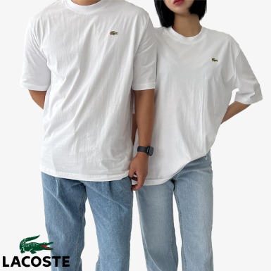 [LACOSTE]라코스테 라이브 유니섹스 루즈핏 메탈 크록 반팔 티셔츠 (2color) - 놈코어